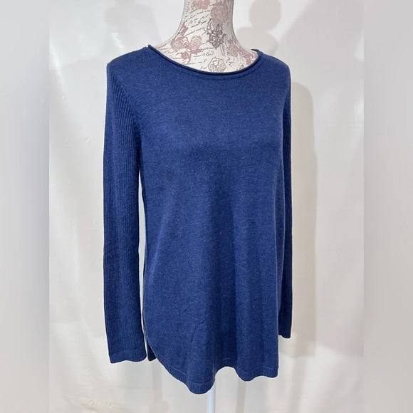 MAGASCHONI Navy Blue scoop neck sweater‎ size L. - Picture 8 of 14